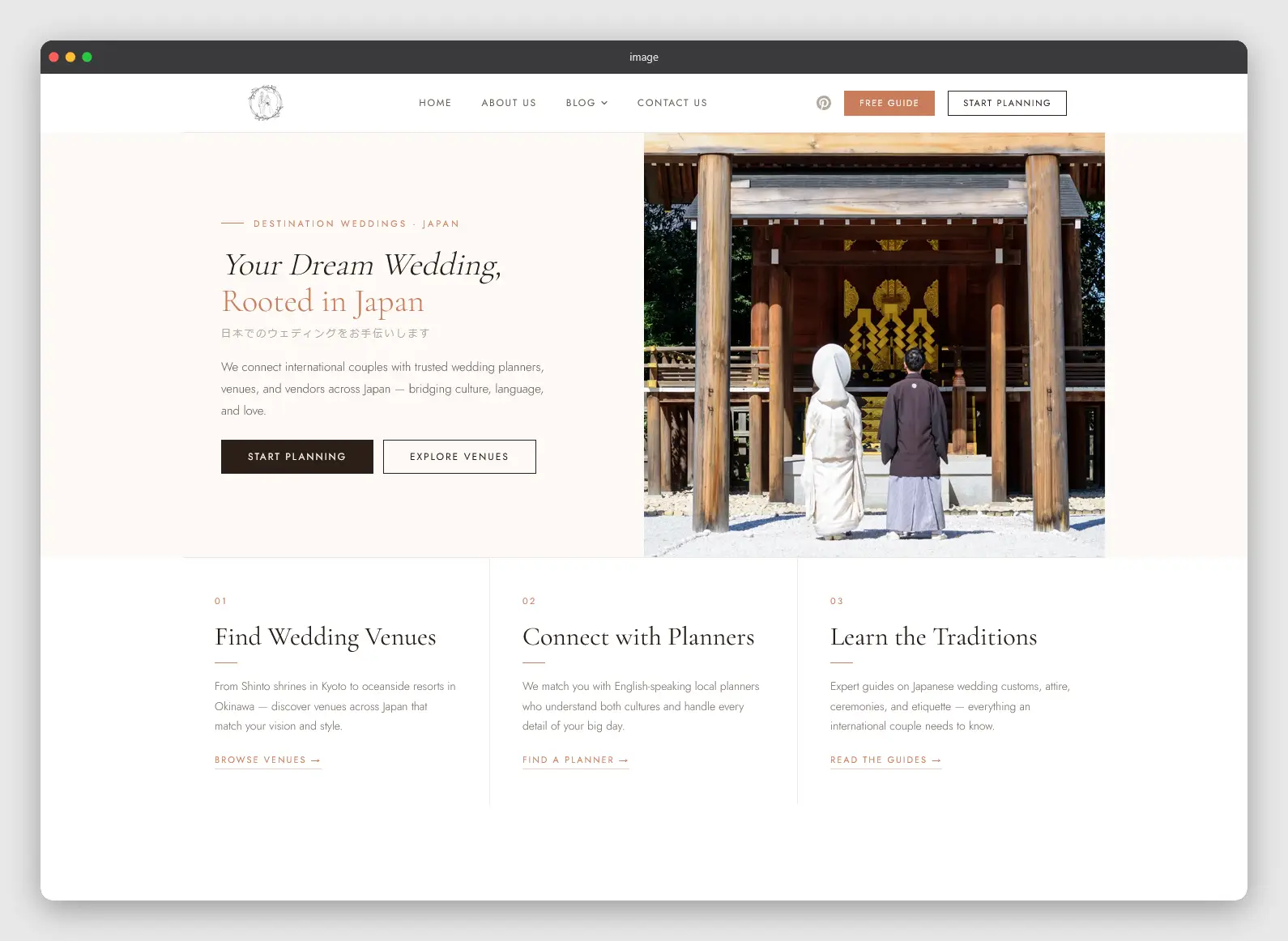 Get Married in Japan website