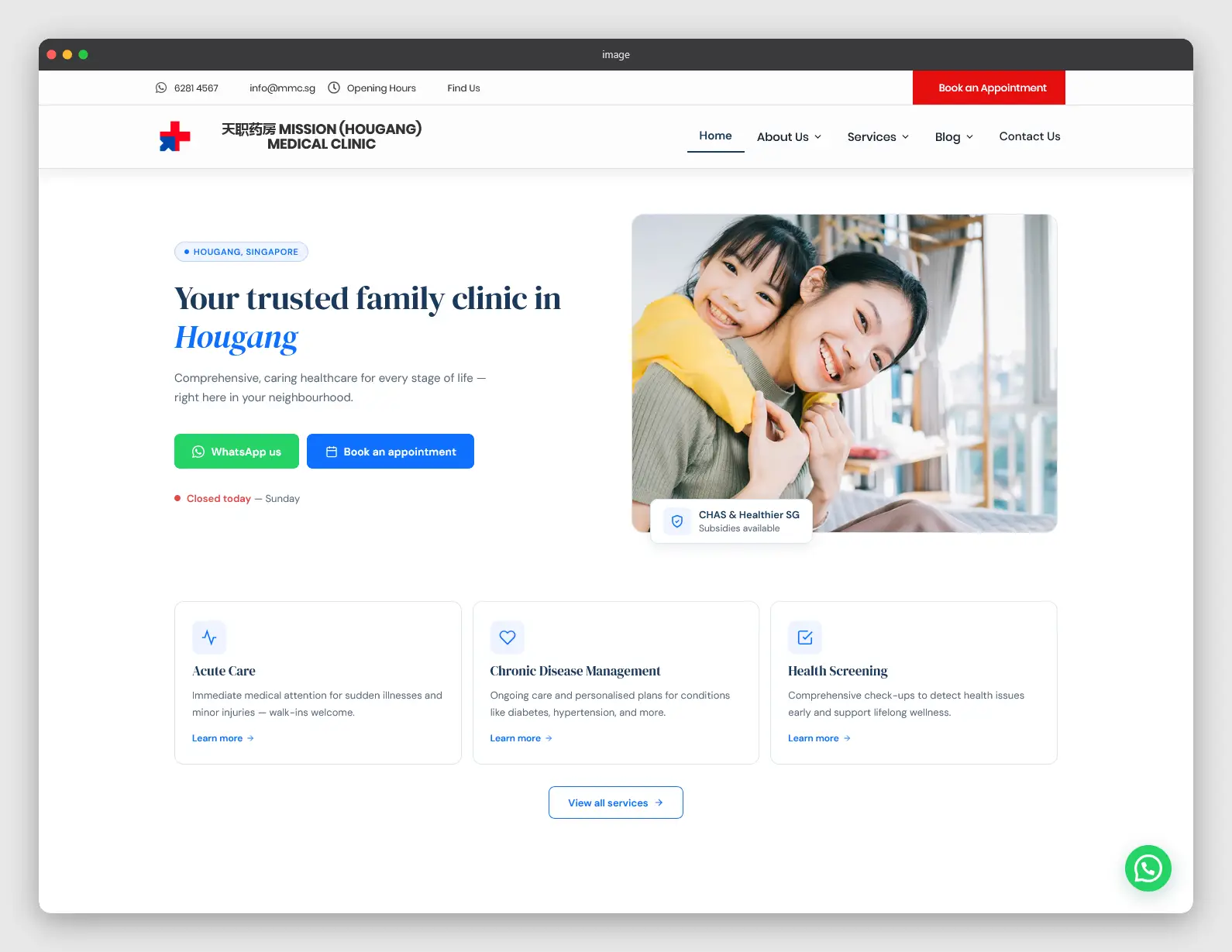Mission Medical Clinic website