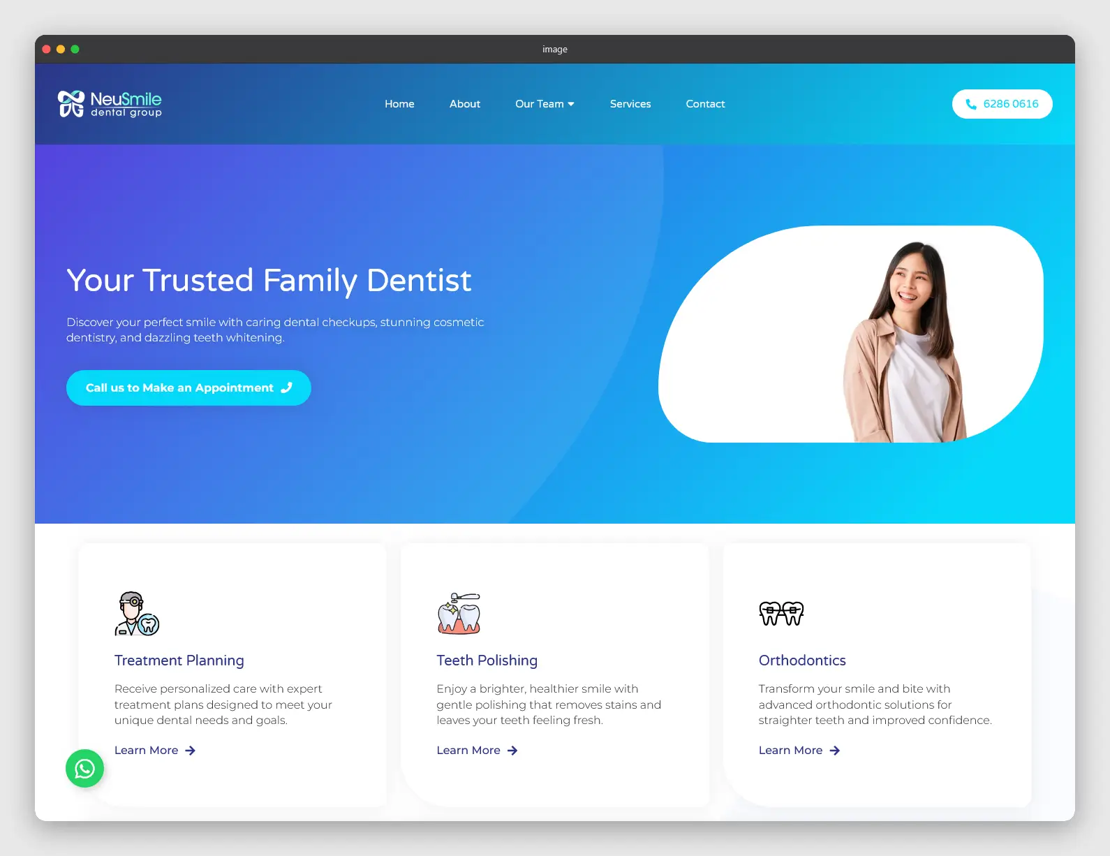 Neu Smile Dental website screenshot