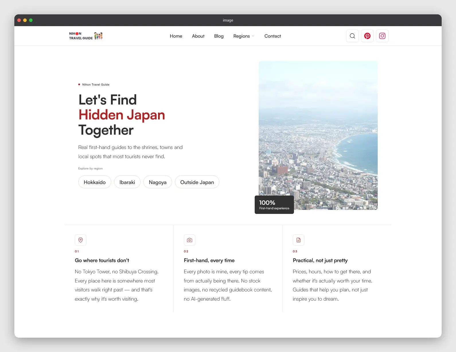 Nihon Travel Guide website