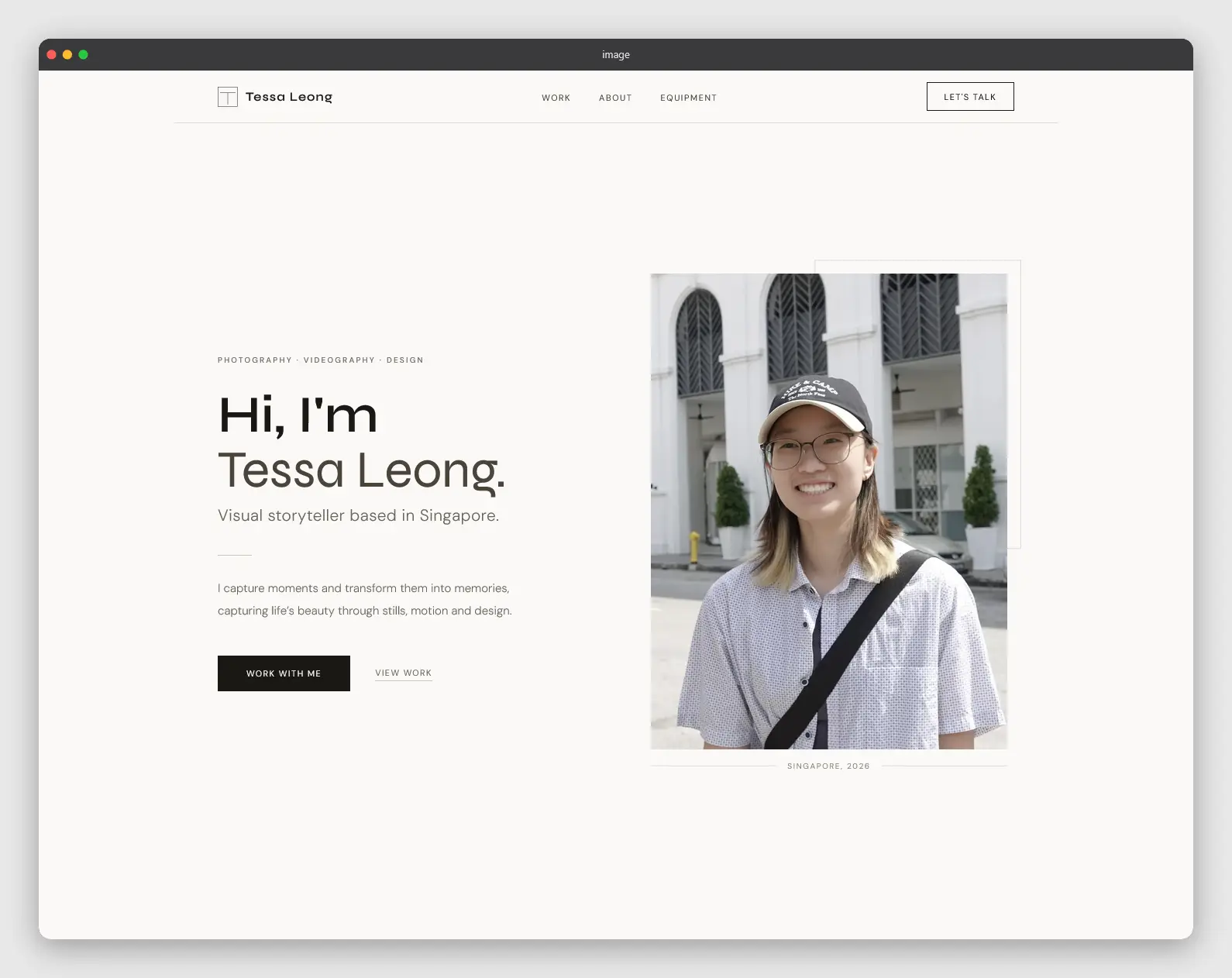Tessa Leong Photography website screenshot