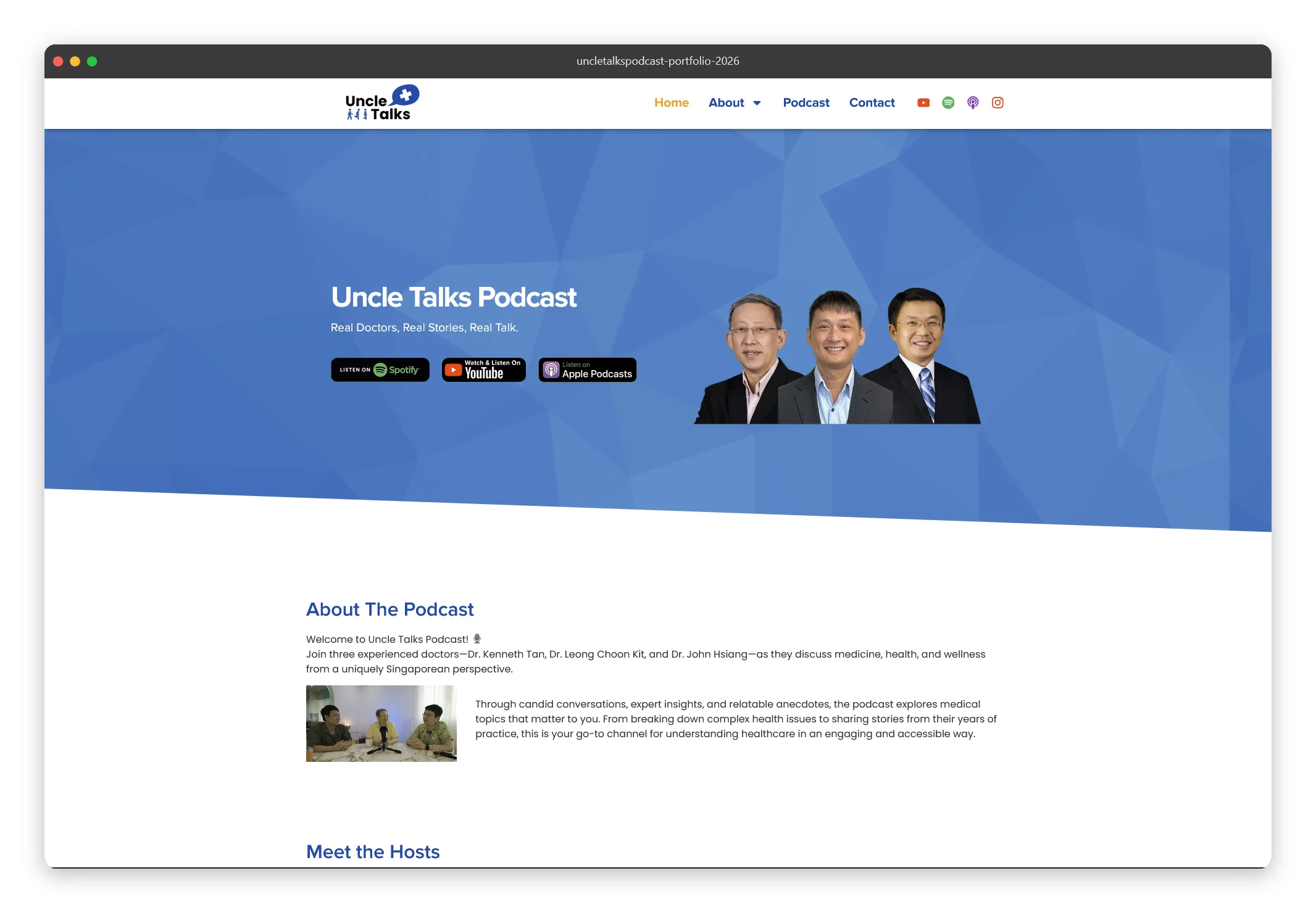 Uncle Talks Podcast website screenshot